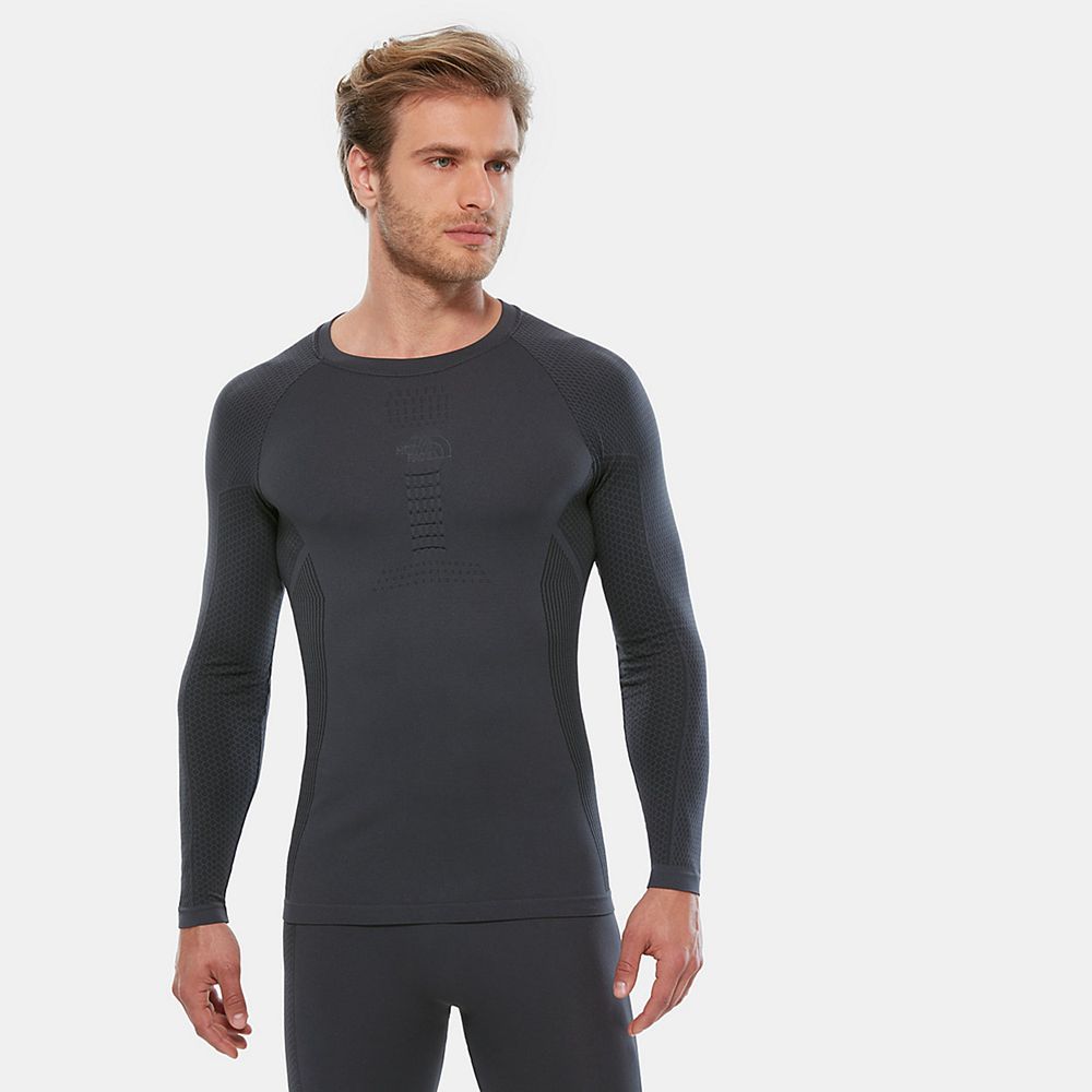 The North Face Long Sleeve Mens Australia - The North Face Active Long Sleeve Grey / Black Skiing An